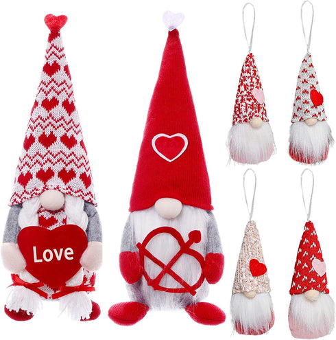 6Pcs Valentine's Day Faceless Doll Ornament,Nordic Handmade Gnomes Plush Doll Home Decoration Mothers Day Wedding Birthday Gifts Toys