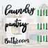 3 Pieces Laundry Pantry Bathroom Metal Sign Metal Bathroom Letters Wall Decor Black Pantry Wall Sign Black Letters Bathroom Decor Laundry Hanging Metal Wall Art for Home Decor, Double-Sided Printed