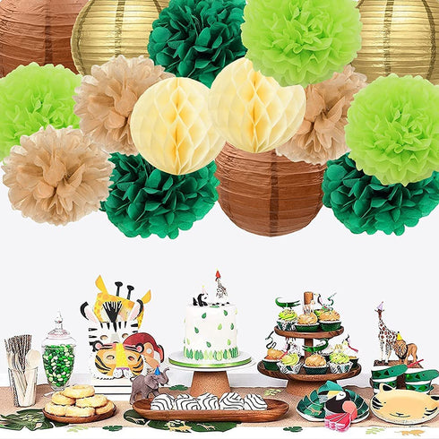 Woodland Baby Shower Decorations Jungle Safari Baby Shower Decorations Gender Neutral Baby Shower Decor Wild Safari Birthday Decorations Wild Safari Party Supplies Jungle Animal Party Supplies