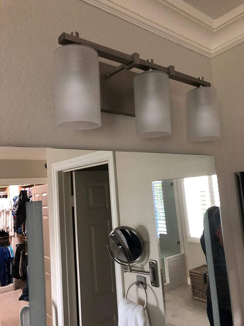 Giluta Frosted Seeded Glass Shade Cylinder Glass Lamp Shade Replacement, Modern Style Wall Sconce Pendant Lamp Shades with 1-5/8 Inch Fitter (A00008)