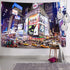 Emvency Tapestry City January 6 Illuminated Facades of Theaters on 2011 in Times Night Street Home Decor Wall Hanging for Living Room Bedroom Dorm 60x80 Inches