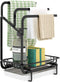 ICEETING Kitchen Sink Organizer, Sponge Holder with Towel Rack, with Drain Pan, for Kitchen Sink or Bathroom Storage,Sponge Brush Soap Dish Dishcloth Rack
