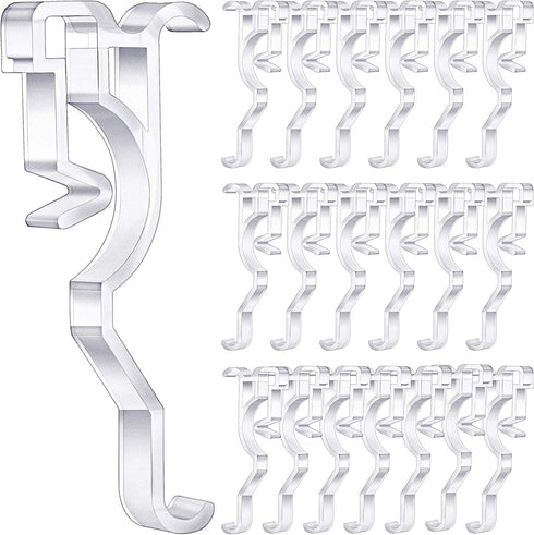 Jetec Valance Clips 2.5 Inch Arc-Shaped Window Valance Clips Clear Plastic Valance Retainer Clips Blind Valance Clips Hidden Valance Clips (20 Pieces)