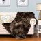HBlife Luxury Soft Faux Fur Throw Blanket 50" X 60", Solid Reversible Lightweight Shaggy Fuzzy Blanket Plush Fluffy Cozy Decoration Throw Blankets for Couch and Living Room, Tye Die Brown