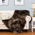 HBlife Luxury Soft Faux Fur Throw Blanket 50" X 60", Solid Reversible Lightweight Shaggy Fuzzy Blanket Plush Fluffy Cozy Decoration Throw Blankets for Couch and Living Room, Tye Die Brown