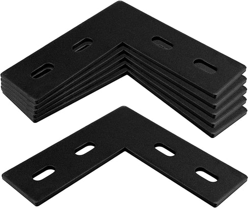 6 Packs 4¾ Inches Heavy Duty L Right Angle Bracket Flat Straight Mending Plate, Metal Steel Repair Fixing Bracket Connector, Length 4¾", Width 1½", Thickness 4mm, Max. Load 170LB