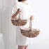 WYI Rattan Flower Basket, Handmade Wicker Planter Basket with Plastic Liner and Handle, Woven Storage Basket for Home Wedding Garden Decoration, Brown L 42T235PY1428JB2