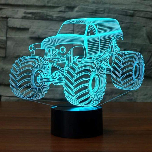 3D LED Illusion Lamp Monster Truck Night Light Optical Lighting Car Effect Touch Switch USB Powered LED Decoration Night Desk Lamp