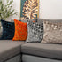 Yangest Burnt Orange Velvet Geometric Square Throw Pillow Cover Wavy Line Cushion Case Modern Zippered Pillowcase for Sofa Couch Bedroom Living Room Chair, 18 x 18 Inch