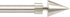 Silver Curtain Rod for Windows & Doors Curtains Extendable 36 to 66 Inch Adjustable Single Window Curtain Rod with Conical Finials & Brackets Set (3/4 Inch) - By Deco Window
