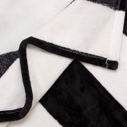 NTBAY Flannel Throw Blanket, Super Soft with Black and White Stripe (51"x 68")