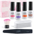 Aikker Dip Powder Gel Liquid Set 7pcs Base Top Coat Activator Dipping Powder Tools Kit with Recycling Tray Nail Brush File AK19