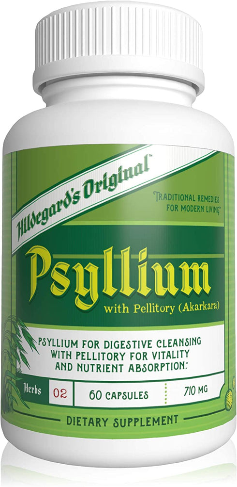 Hildegard's Original Psyllium Probiotic Capsules: Ancient Dietary Fiber Supplement Formula for Fasting & Digestive Health. Probiotics for Men & Women.