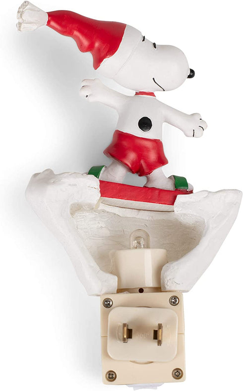 Roman 133788 Snoopy Snowboard Night Light with Holy, 6.25 inch, Multicolor