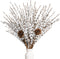 Houele - Long Stem Artificial Flowers for Tall Vase, Fake Branches, Pussy Willow Branches Home Vase Fillers for Home Hotel Office Bedroom DIY Decor (10 Pcs White + 2 Pcs Pine Cones)