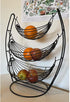 YCOCO 3 tier fruit basket for kitchen,Black,Detachable countertop metal food Vegetable Storage Stand,for farmhouse,living room,dining room