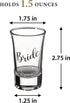 Lillian Rose Bride, Groom, Maid of Honor, and Best Man Shot Glass Set, 4 Count (Pack of 1), Clear