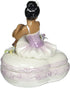 Cosmos 10599 Fine Porcelain African American Ballerina on Purple Box, 3-5/8-Inch