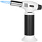CORKAS Blow Torch, Professional Butane Torch Lighter with Safety Lock and Adjustable Flame for Desserts, Creme Brulee, BBQ and Baking Black&White(Gas Not Included)