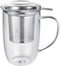 Enindel 3020.04 Glass Tea Mug with Infuser and Lid, Tea Cup, Clear, 18 OZ, GM004