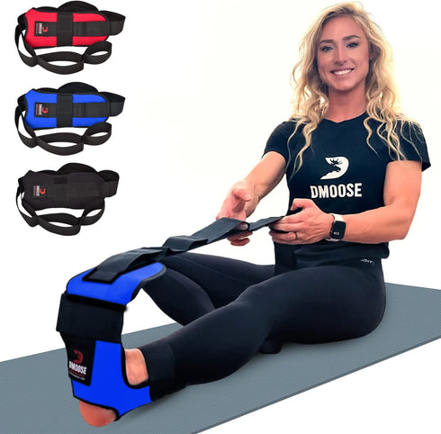 DMoose Calf Stretcher & Foot Stretcher for Plantar Fasciitis - Hamstring Stretcher Stretching Strap for Achilles Tendonitis, Leg Stretcher Ligament Stretching Belt for Pain Relief, Dancers and Yoga