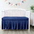 Crib Bed Skirt 4 Sides Pleated Dust Ruffle Adjustable Fit Standard Crib Toddler Bed Skirts for Baby Boy or Baby Girl Crib Bedding, Navy Blue Crib Skirt Machine Wash