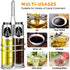 BEYAHELA Oil Spritzer Bottle for Air Fryer 2 Pack with Holder, Oil Mister for Air Fryer, Food Grade Glass Olive Oil Spray Bottle for BBQ Salad Baking Roasting or Grilling Frying BPA Free