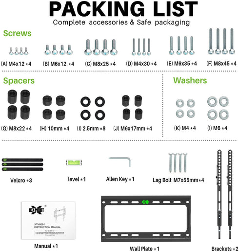 Tilting TV Wall Mount Low Profile for Most 26-55" Flat Screen LED, LCD, Curved TVs, Tilt TV Mount Bracket VESA 400x400mm- Holds Up to 99lbs, Easily Lock and Release to Mount on 12" or 16" Stud