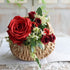 WYI Half-moon Mini Straw Rattan Baskets, Hand-woven Flower Basket with Handle, Retro Storage Containers, Khaki