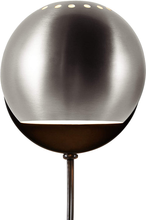 Amazon Brand Rivet Mid Century Modern Wall Mounted Plug-In Sconce Light, 7.25"H, Polished Nickel