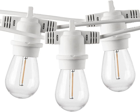WOOLZ 25FT Led Outdoor Patio Lights with 8+1(Spare) 1W Dimmable Shatterproof S14 Bulbs, Waterproof Outdoor String Lights for for Party, Patio, Garden, Porch and Wedding.