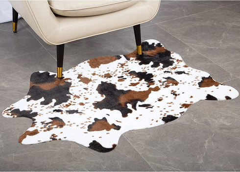 MACEVIA Faux Cowhide Rug Cute Cow Print Rug Animal Area Carpet Western Decor for Living Room Bedroom Non-Slip 43.3" L x 29.5" W(3.6ft x 2.4ft)