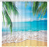Allenjoy Tropical Beach Shower Curtain Summer Seaside Scene Ocean Island Palm Tree Bathroom Decorations Curtain Durable Bathtub Showers Decor with 12 Hooks 72x72 Inch