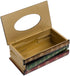 Crafted Classical Retro Wooden Antique Book Tissue Box Cover Rectangular Tissue Holder Dispenser Paper Cover Case Napkin Holder Home Decor for Bathroom Living Room Office car Kitchen