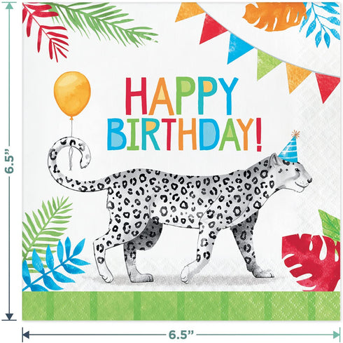 Safari Party Animal Paper Dinner Plates, Luncheon Napkins, and Cups (Serves 16)