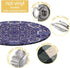 Navy Blue Kaleidoscope Flowers Fitted Tablecloth Round, Bohemian Style Elastic Edge Table Covers, Indoor Kitchen Dinning Room or Outdoor Picnic Party Dining Tables Decoration, Fits Tables 28" to 32"