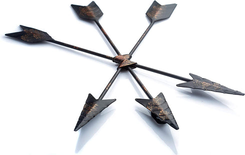 CraftyCrocodile Arrow Wall Decor - Native American Decoration for Rustic, Farmhouse, Distressed Aesthetic - Symbolic Cast Iron Art Piece for Home, Living Room, Gallery Display, Cafe - Hook Included