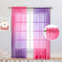 HOMEIDEAS 2 Panels Pink and Purple Sheer Curtains for Girls Bedroom 52 X 84 Inch, Ombre Linen Curtains Rod Pocket Drapes for Nursery Kids Window and Living Room
