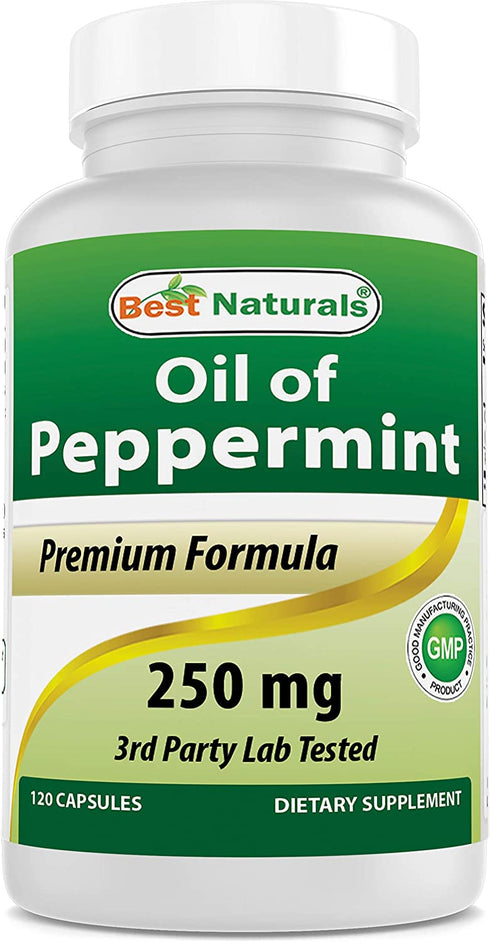 Best Naturals Peppermint Oil Bowel Soothing Dietary Supplement, 250 mg, 120 Count
