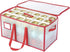 Sattiyrch Plastic Christmas Ornament Storage Box with Dual Zipper Closure - Box Contributes Slots for 128 Holiday Ornaments 4 Inches - Keeps 54 Xmas Holiday Ornaments (4 Inches.54pcs)