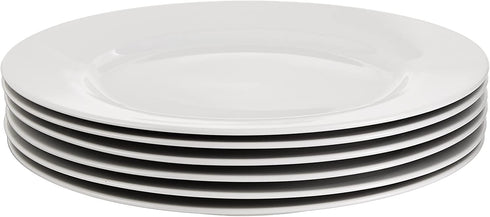 Amazon Basics 6-Piece White Dinner Plate Set