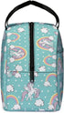 Lunch Bag for Kids, Cute Insulated Kids Lunch Box Container Reusable Cooler Lunch Tote Bag for Children Girls and Boys, School Picnic Travel Outdoors(Light Green with Unicorn)
