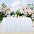White Tulle Table Skirt Tutu Table Skirts for Rectangle Tables 4ft Fluffy Table Skirt for Wedding Bridal Baby Shower Birthday Party