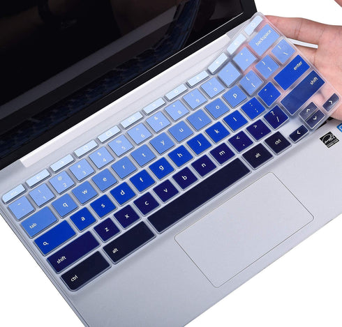 Keyboard Cover for HP 11.6 inch Chromebook, HP Chromebook x360 11.6 inch, HP Chromebook 11 G2 / G3 / G4 / G5 / G6 EE / G7 EE, HP 11.6 Inch Chromebook Protector Skin, Gradual Blue