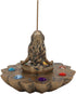 Ebros Gift Sacred Moon Feminine Triple Goddess Yoga Meditation with Chakra Zone Color Beads Lotus Flower Incense Stick Holder Burner Figurine Zen Feng Shui Vastu Home Fragrance Tabletop Altar Decor