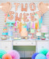 2nd Birthday Decorations for Girls, TWO SWEET Number 2 Foil Balloon, Dancing Girl Cake Toppers, Confetti Balloons for Second Birthday Party Supplies