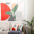 RoomTalks 2PCS Modern Boho Decorative Throw Pillow Covers 18x18 Aesthetic Abstract Art Bed Sofa Couch Square Accent Linen Pillow Cover Cute Plants Contemporary Scatter Cushion Cases, Terracotta