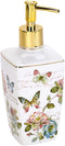 Avanti Linens Butterfly Garden Collection, Soap Dispenser/Lotion Pump, White