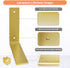 Gold Heavy Duty Shelf Brackets 6 x 4 Inch, Rustic Gold Iron L Shelf Bracket, Industrial Modern Metal Floating Shelf with Hardware for DIY Open Shelving, 4 Pack