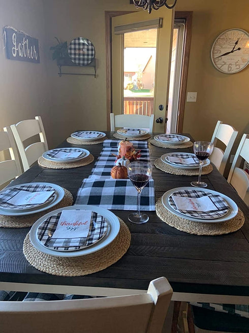 4 Pack Round Woven Placemats, Braided Tablemats Natural Jute Handmade Woven Placemats Heat Resistant Non-Slip Potholder for Dining Table (11.8 inch )